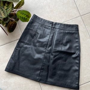 Black Faux Leather Skirt Princess Polly